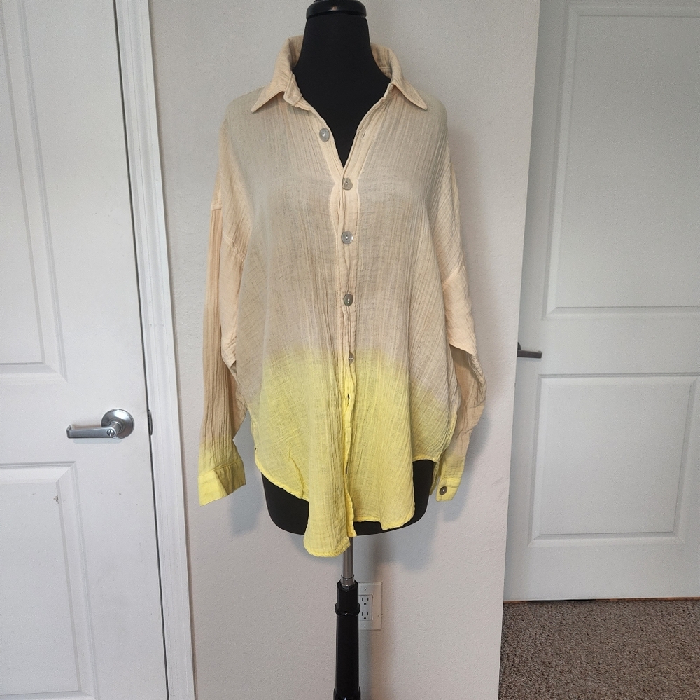 Electric & Rose Casual Yellow Cream Ombré Shirt